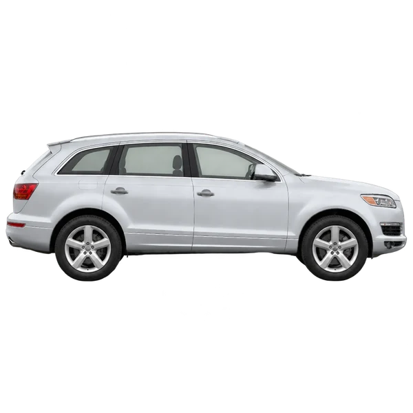 シルバーの2013 Audi Q7（側面（右向き）ビュー）