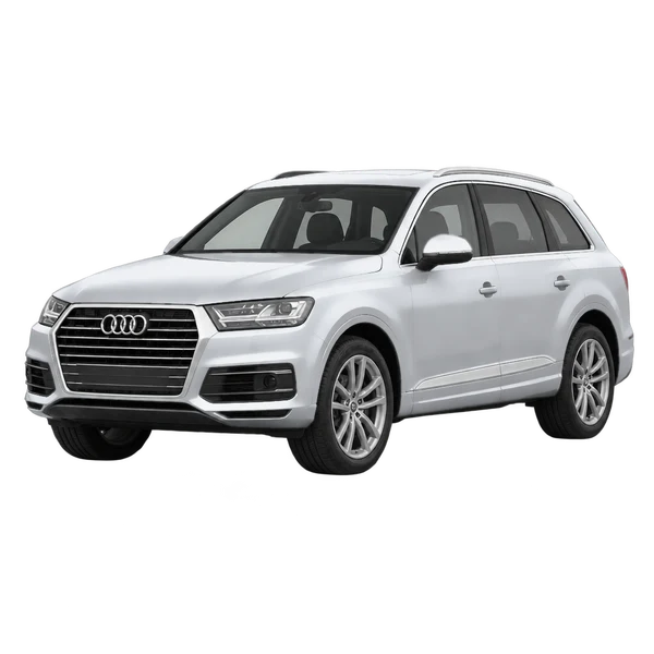2016 Audi Q7 in Silber, Ansicht: Dreiviertelansicht vorne (nach links gerichtet)