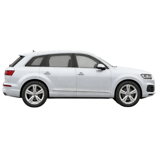 2017 Audi Q7 in Silber, Ansicht: Seite (nach rechts gewandt)