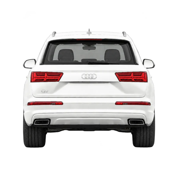 2017 Audi Q7 in weiß, Ansicht: Heck
