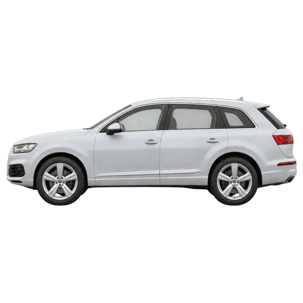 Audi Q7 2018 argent, vue côté (vers la gauche)