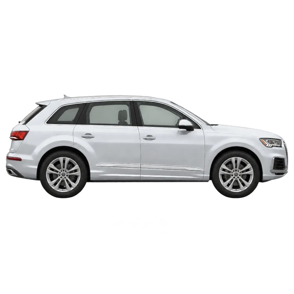 Audi Q7 2024 argent, vue profil (tourné vers la droite)