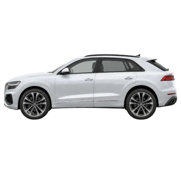 Audi Q8 55 2026 prata, vista lateral (voltada para a esquerda)