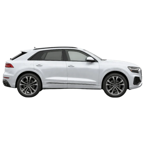 Audi Q8 55 2026 prata, vista lateral (voltada para a direita)