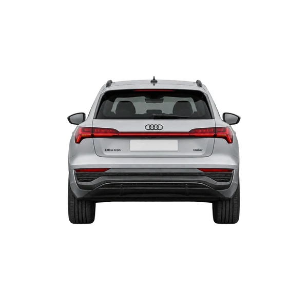 2025 Audi Q8 E-Tron Dakar in Silber, Ansicht: Heck