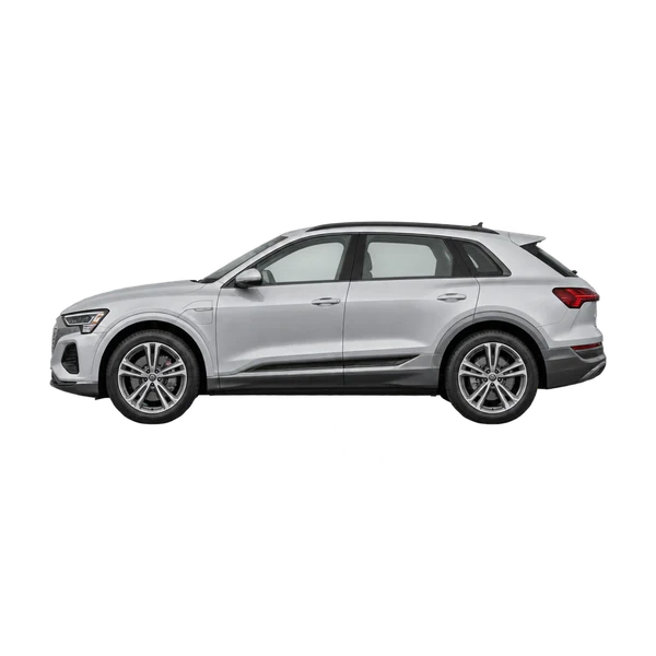 2025 Audi Q8 E-Tron Dakar in Silber, Ansicht: Seite (nach links gerichtet)