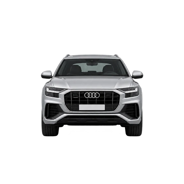 2021 Audi Q8 in Silber, Ansicht: Front