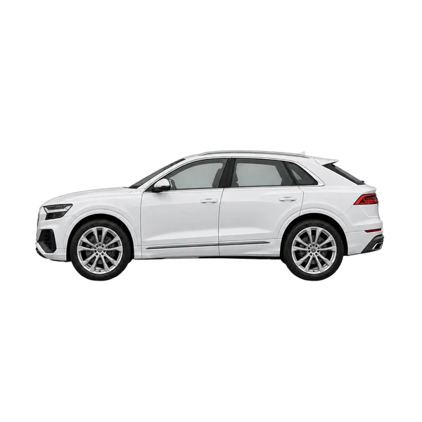 2021 Audi Q8 in weiß, Ansicht: Seite (nach links gerichtet)
