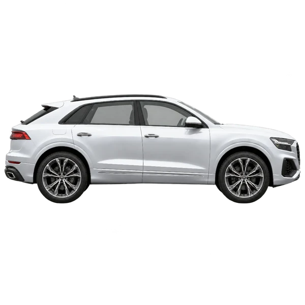 2024 Audi Q8 in Silber, Ansicht: Seite (nach rechts gewandt)