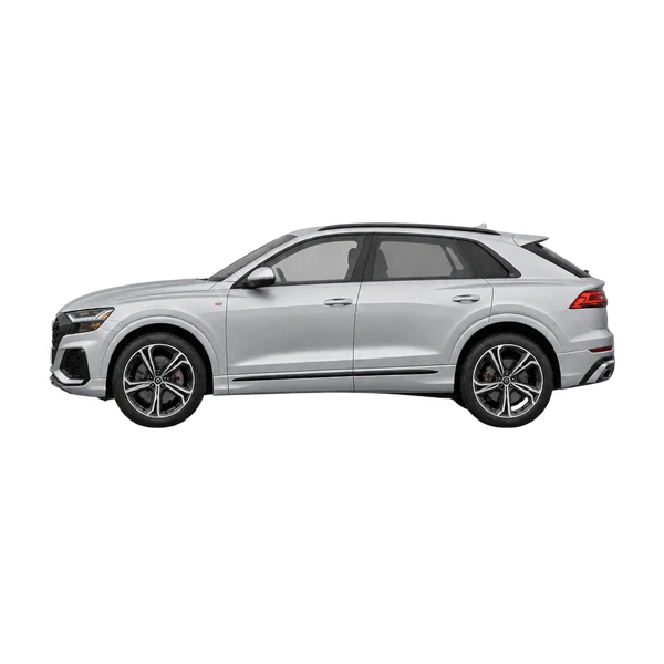 シルバーの2025 Audi Q8(側面(左向き)ビュー)