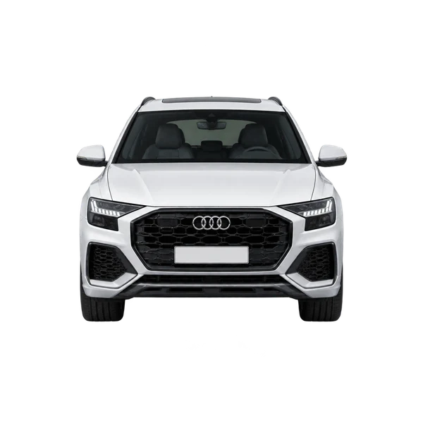 ホワイトの2025 Audi Q8(正面ビュー)