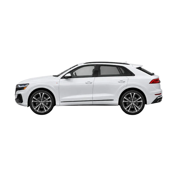 ホワイトの2025 Audi Q8(側面(左向き)ビュー)