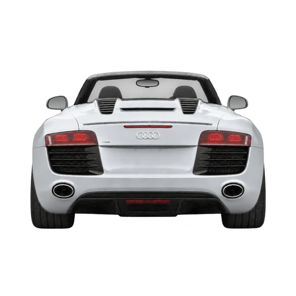 silver 2012 Audi R8 Spyder rear view