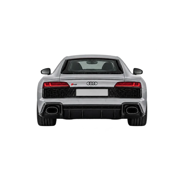 2024 Audi R8 in Silber, Ansicht: Heck