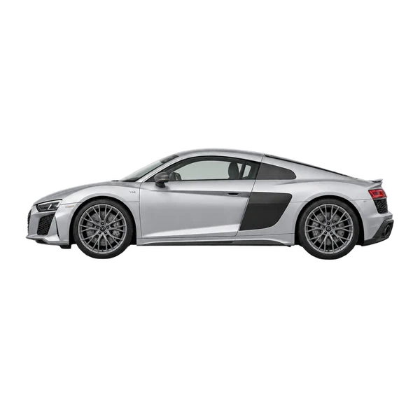 2024 Audi R8 in Silber, Ansicht: Seite (nach links gerichtet)