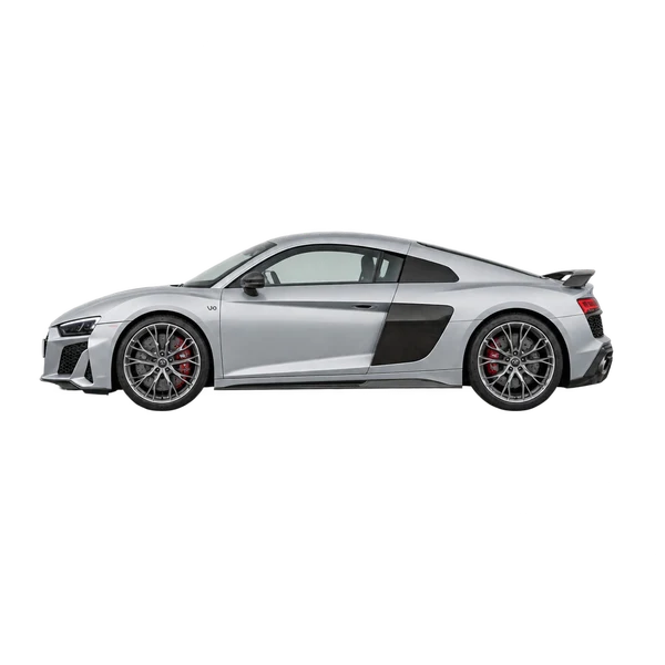 2025 Audi R8 in Silber, Ansicht: Seite (nach links gerichtet)