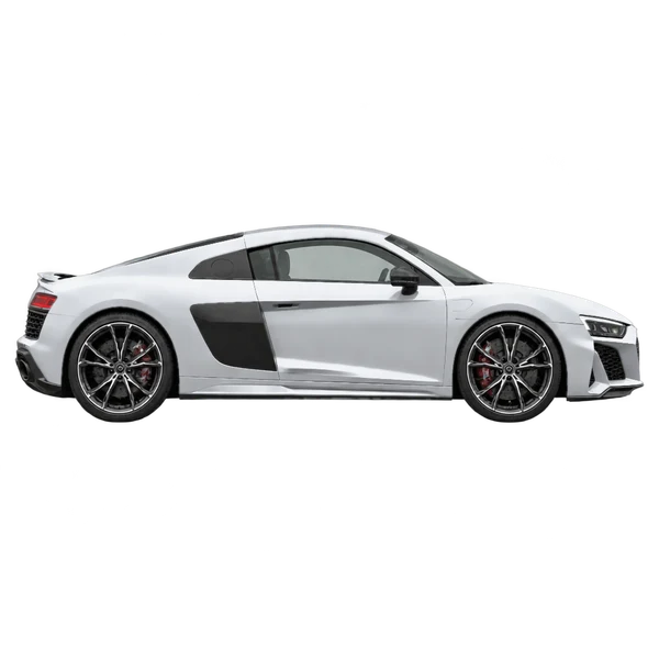 2025 Audi R8 in Silber, Ansicht: Seite (nach rechts gewandt)