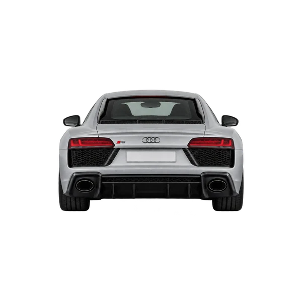 2026 Audi R8 in Silber, Ansicht: Heck