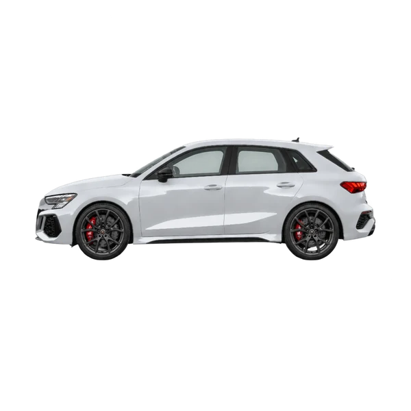 2021 Audi RS 3 Sportback in Silber, Ansicht: Seite (nach links gerichtet)