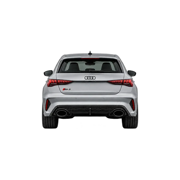 2026 Audi RS 3 in Silber, Ansicht: Heck