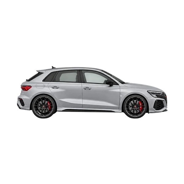 2027 Audi RS 3 in Silber, Ansicht: Seite (nach rechts gewandt)
