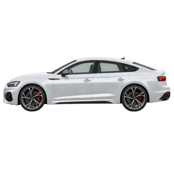 2021 Audi RS 5 Sportback in Silber, Ansicht: Seite (nach links gerichtet)