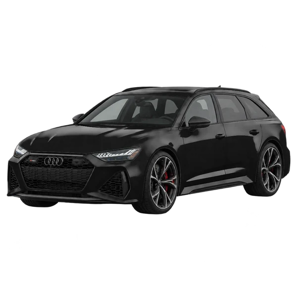 Audi RS 6 Avant 2021 noir, vue trois-quarts avant (orienté vers la gauche)