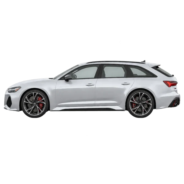 Audi RS 6 Avant 2021 argent, vue côté (vers la gauche)