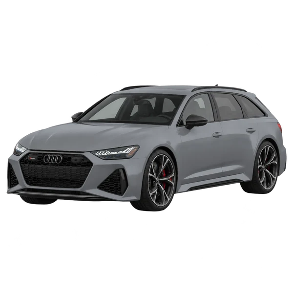 2022 Audi RS 6 Avant in Grau, Ansicht: Dreiviertelansicht vorne (nach links gerichtet)