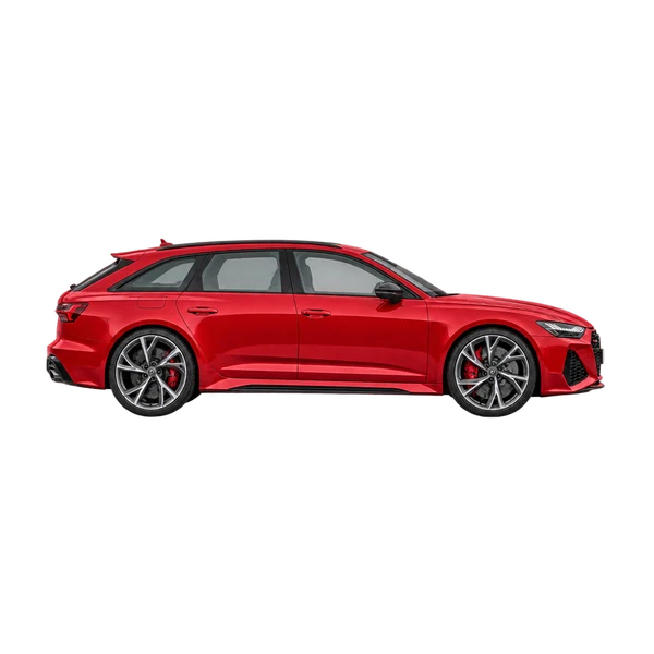 2022 Audi RS 6 Avant in rot, Ansicht: Seite (nach rechts gewandt)