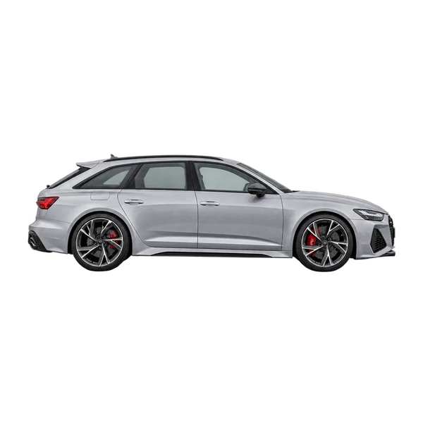 2023 Audi RS 6 Avant in Silber, Ansicht: Seite (nach rechts gewandt)