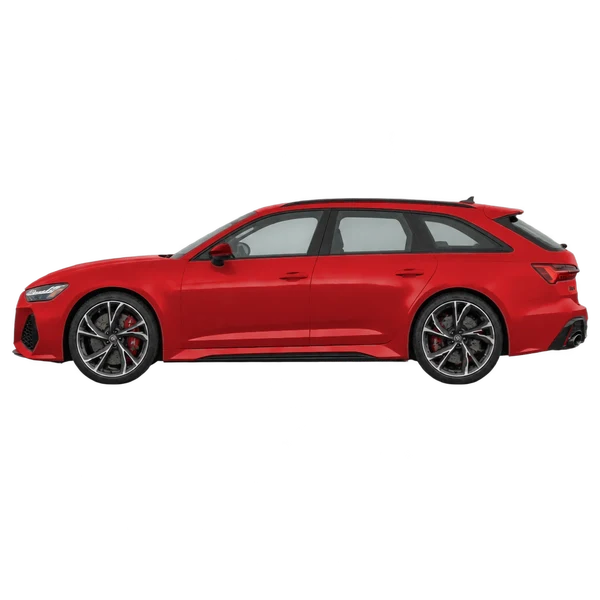 2026 Audi RS 6 Avant in rot, Ansicht: Seite (nach links gerichtet)