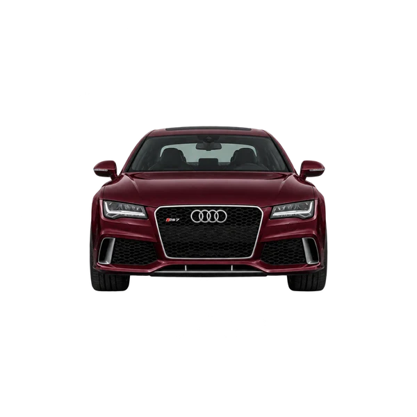 バーガンディの2017 Audi RS 7(正面ビュー)