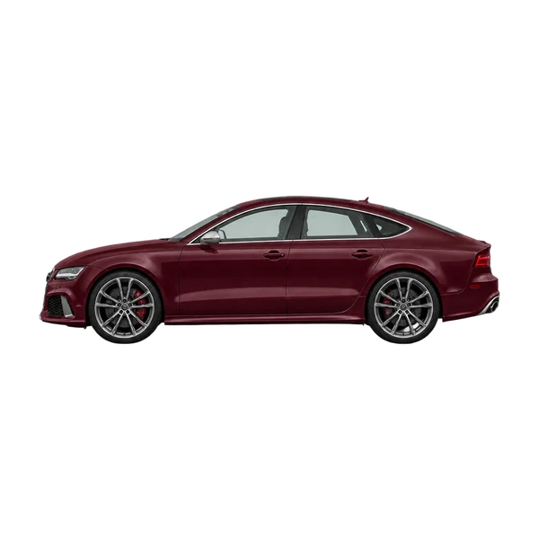 バーガンディの2017 Audi RS 7(側面(左向き)ビュー)
