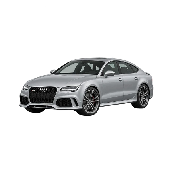 Audi RS 7 2017 en plateado, vista frontal tres cuartos (hacia la izquierda)