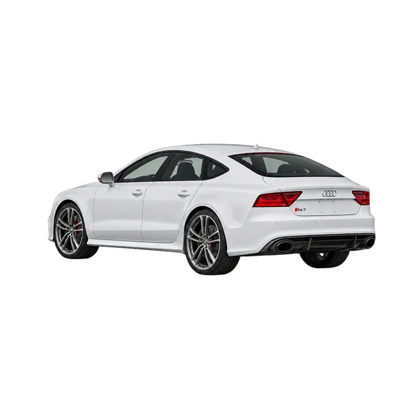 ホワイトの2017 Audi RS 7(リア斜め(左向き)ビュー)