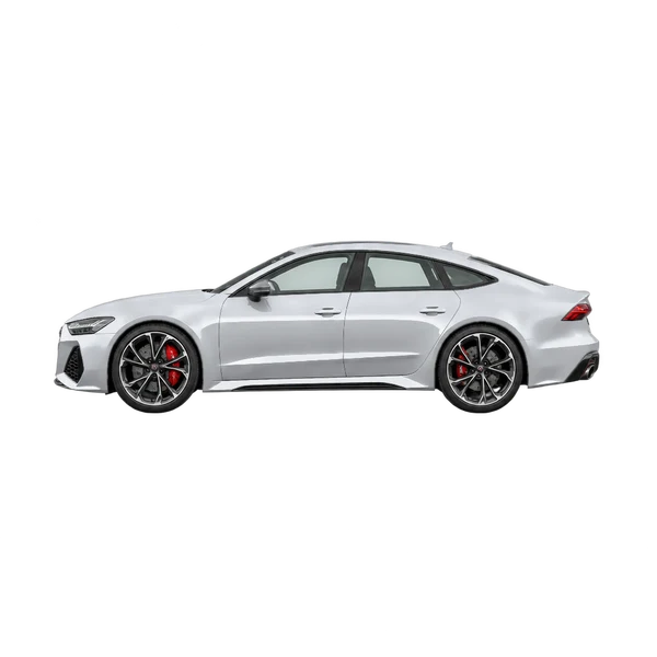2022 Audi RS 7 in Silber, Ansicht: Seite (nach links gerichtet)