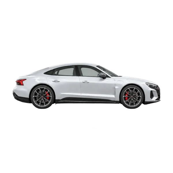 Audi RS e-tron GT Performance 2026 prata, vista lateral (voltada para a direita)