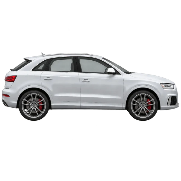 Audi RS Q3 2014 prata, vista lateral (voltada para a direita)