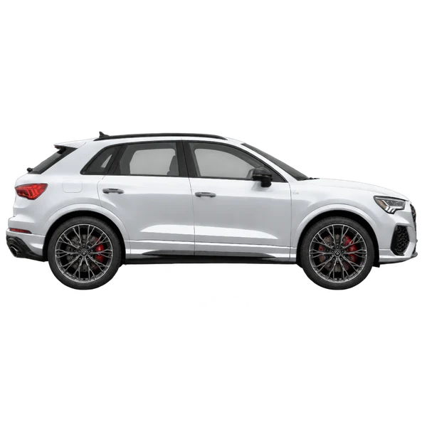 Audi RS Q3 2022 prata, vista lateral (voltada para a direita)