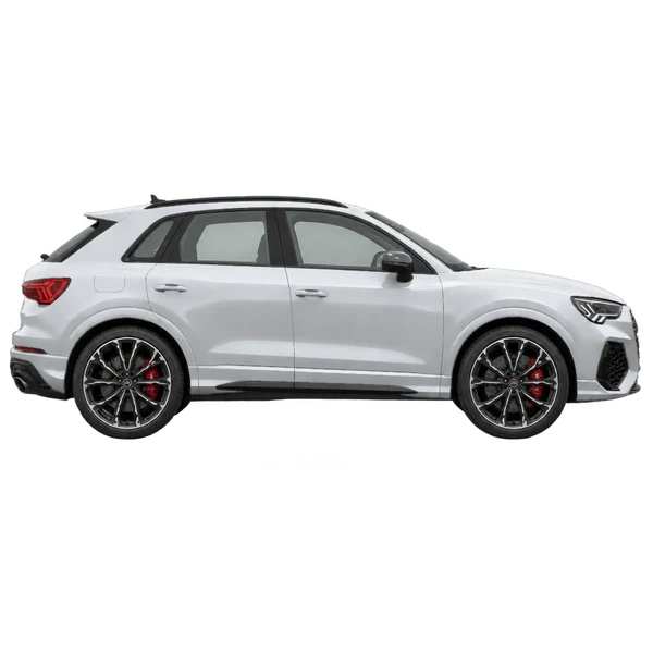 Audi RS Q3 2023 prata, vista lateral (voltada para a direita)