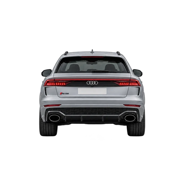 2021 Audi RS Q8 in Silber, Ansicht: Heck