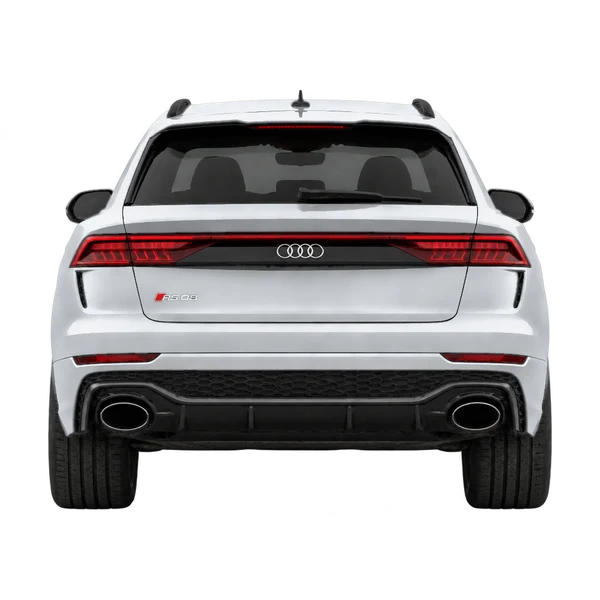 2024 Audi RS Q8 in Silber, Ansicht: Heck