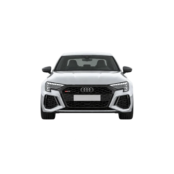 Audi RS3 2023 باللون فضي، منظر أمامي