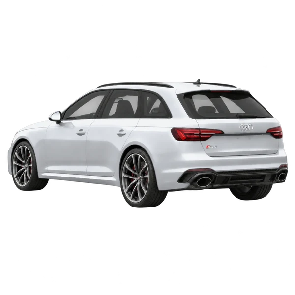 2016 Audi RS4 in Silber, Ansicht: Dreiviertelansicht von hinten (nach links gerichtet)