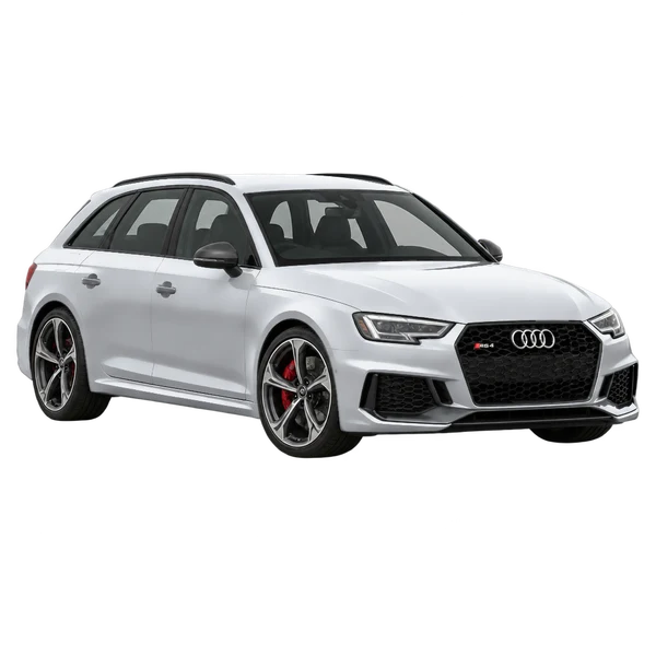 2017 Audi RS4 in Silber, Ansicht: Dreiviertelansicht vorne (nach links gerichtet)