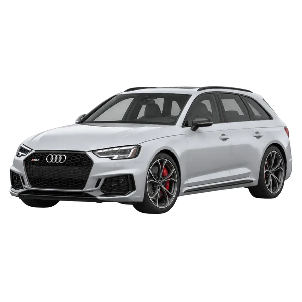 2018 Audi RS4 in Silber, Ansicht: Dreiviertelansicht vorne (nach links gerichtet)