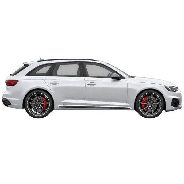 2018 Audi RS4 in Silber, Ansicht: Seite (nach rechts gewandt)