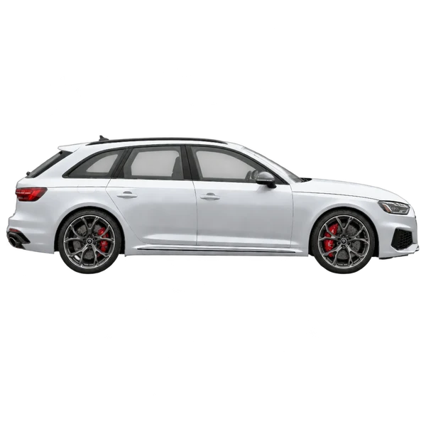 2019 Audi RS4 in Silber, Ansicht: Seite (nach rechts gewandt)