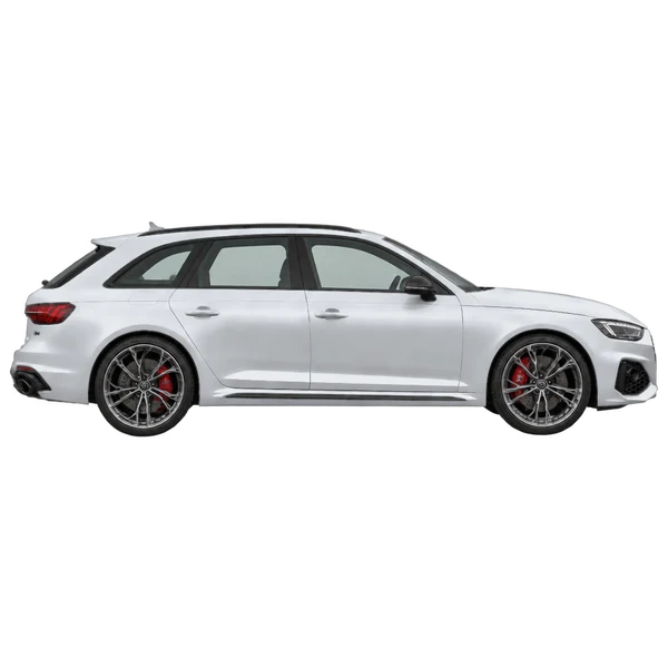 2021 Audi RS4 in Silber, Ansicht: Seite (nach rechts gewandt)